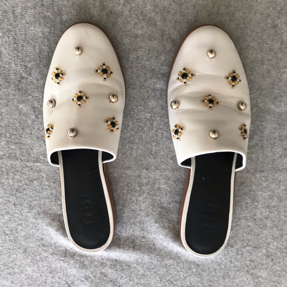 Tibi Kirsi embellished leather slides